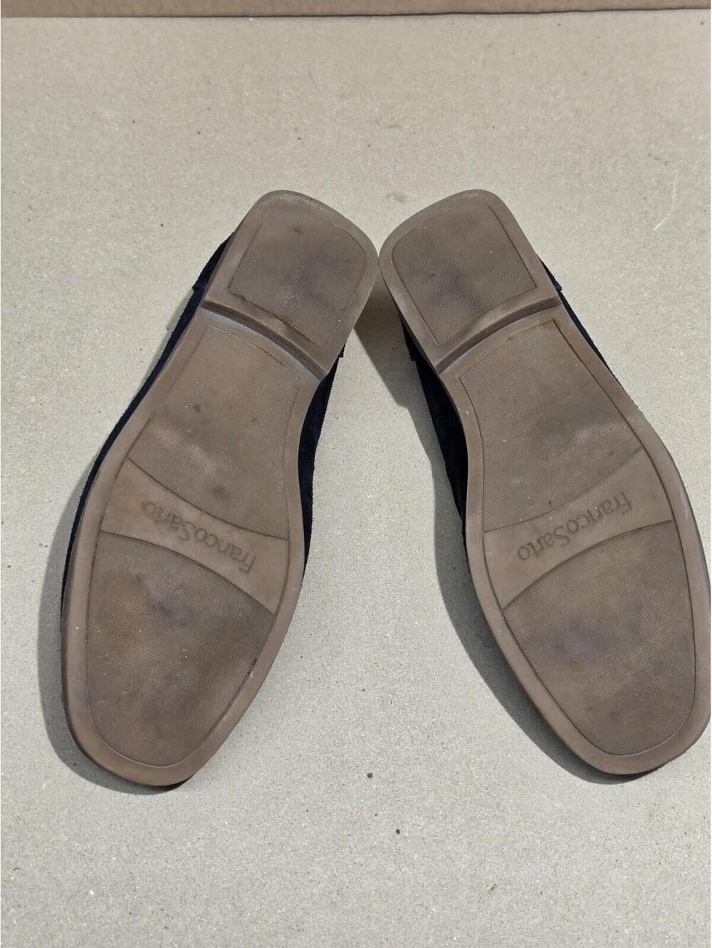 Franco Sarto Black Suede Loafers Women Leather Slip On Flats Office Quiet Luxury - Picture 5 of 10